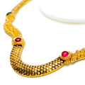 Leaf Adorned Vanki 22k Gold Choker Necklace