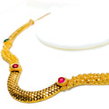 Leaf Adorned Vanki 22k Gold Choker Necklace