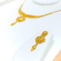 Decorative Beaded 22k Gold Necklace Set 