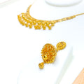 Festive Dangling Tassel 22k Gold Necklace Set 