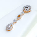 Delicate Dangling Drop Diamond + 18k Gold Necklace Set 