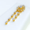 Graceful Hanging Drop Diamond + 18k Gold Necklace Set 