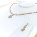 Shimmering Open Oval Diamond + 18k Gold Necklace Set 