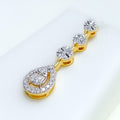 Modern Multi-Drop Diamond + 18k Gold Necklace Set 