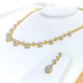 Modern Multi-Drop Diamond + 18k Gold Necklace Set 