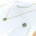 Timeless Floral Diamond + 18k Gold Necklace Set 