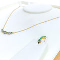 Gorgeous Graceful Diamond + 18k Gold Necklace Set 
