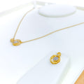 Chic Contemporary Diamond + 18k Gold Necklace Set 
