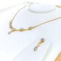 Palatial Drop Diamond + 18k Gold Necklace Set 