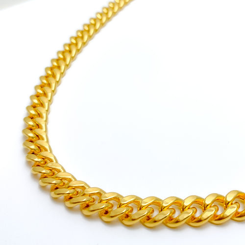 Medium 22k Gold Hollow Cuban Link Chain 