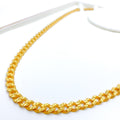 Faceted 22k Gold Hollow Boxed Cable Link Chain 