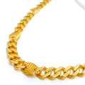 Smooth Alternating 22k Gold Hollow Cuban Link Chain