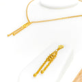 Everyday Graceful 22K Gold Dangling Chain Necklace Set 