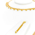 Impressive Sleek Beaded Lace 22K Gold Necklace Set 