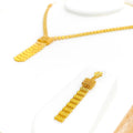Elegant Contemporary 22K Gold Hanging Chain Necklace Set 