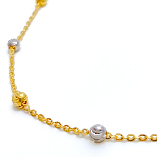 Wavy Orb 22K Two-Tone Gold Chain - 20"       