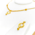 Flawless Classy 22K Gold Golden Halo Necklace Set 