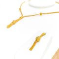 Grandiose Artistic 22K Gold Bow Necklace Set 