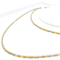 Sophisticated Barrel 22K Two-Tone Gold Chain - 20"