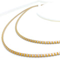 Square Bead 22K Two-Tone Gold Chain - 18"       
