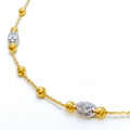 Reflective Barrel 22K Two-Tone Gold Chain - 18"   