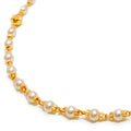 Dainty Marquise Bead 22k Gold Pearl Chain - 26"   