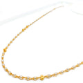 Dainty Marquise Bead 22k Gold Pearl Chain - 26"   