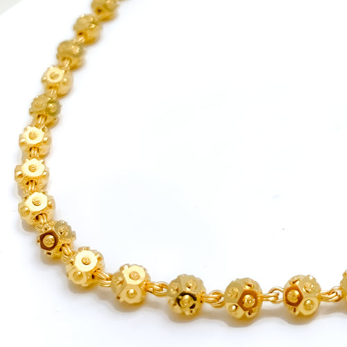 Reflective Dotted Bead 22k Gold Chain - 30"       