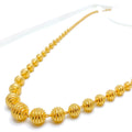 Shimmering Graduating Striped 22k Gold Chain - 26"          