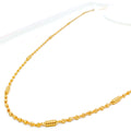 Dazzling Long Barrel 22k Gold Chain - 26" 