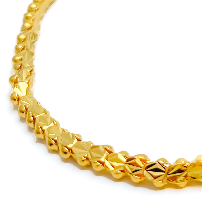 Extravagant Faceted Bead 22k Gold Chain - 24"        