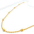 Striped Glistening Bead 22k Gold Chain - 24"