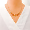 Graceful Graduating Diamond + 18k Gold Necklace Set 