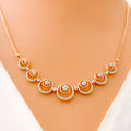Graceful Graduating Diamond + 18k Gold Necklace Set 