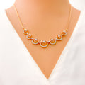 Graceful Graduating Diamond + 18k Gold Necklace Set 
