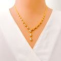 Contemporary Marquise Diamond + 18k Gold Necklace Set 
