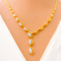 Contemporary Marquise Diamond + 18k Gold Necklace Set 