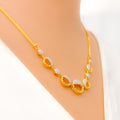 Twinkling Flawless Diamond + 18k Gold Necklace Set 
