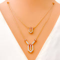Gorgeous Layered Diamond + 18k Gold Necklace Set 