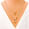 Gorgeous Layered Diamond + 18k Gold Necklace Set 