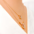 Gorgeous Layered Diamond + 18k Gold Necklace Set 