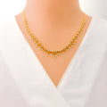 Regal Charming Diamond + 18k Gold Necklace Set 
