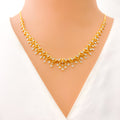 Regal Charming Diamond + 18k Gold Necklace Set 