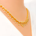 Regal Charming Diamond + 18k Gold Necklace Set 
