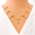 Impeccable Embellished Diamond + 18k Gold Necklace Set 