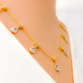 Impeccable Embellished Diamond + 18k Gold Necklace Set 
