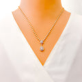 Effortless Classy Diamond + 18k Gold Necklace Set 