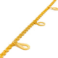 Twisted Rope 22k Gold Charm Bracelet