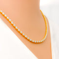 Timeless Sleek Lined Diamond + 18k Gold Necklace Set 