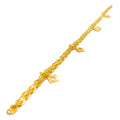 Graceful 22k Gold Hanging Diamond Charm Bracelet